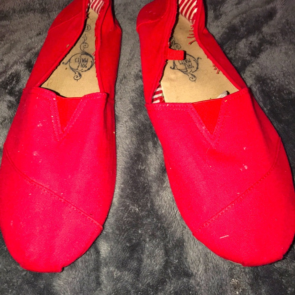 Red canvas slip one size 10